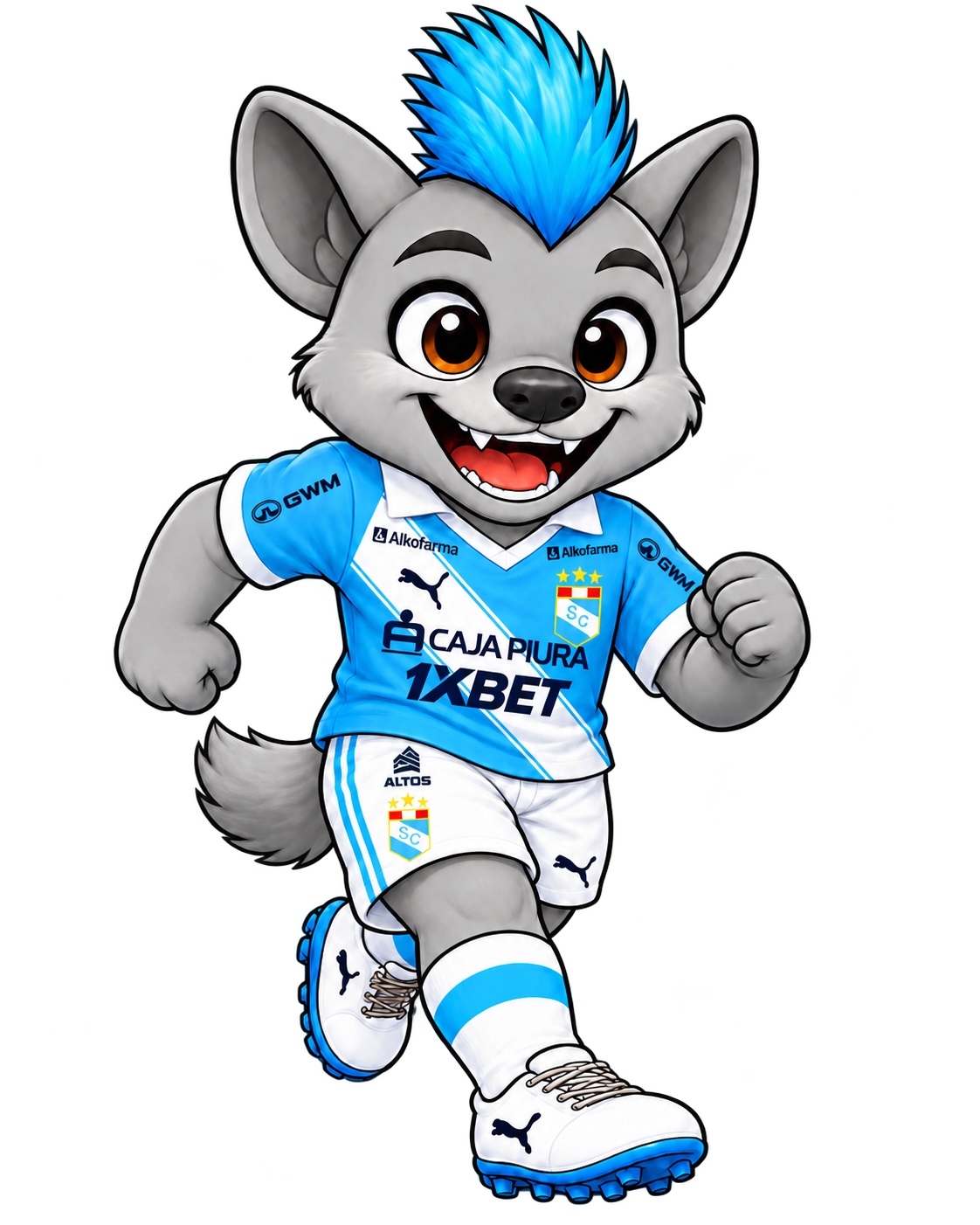 Fierita corriendo con la camiseta celeste